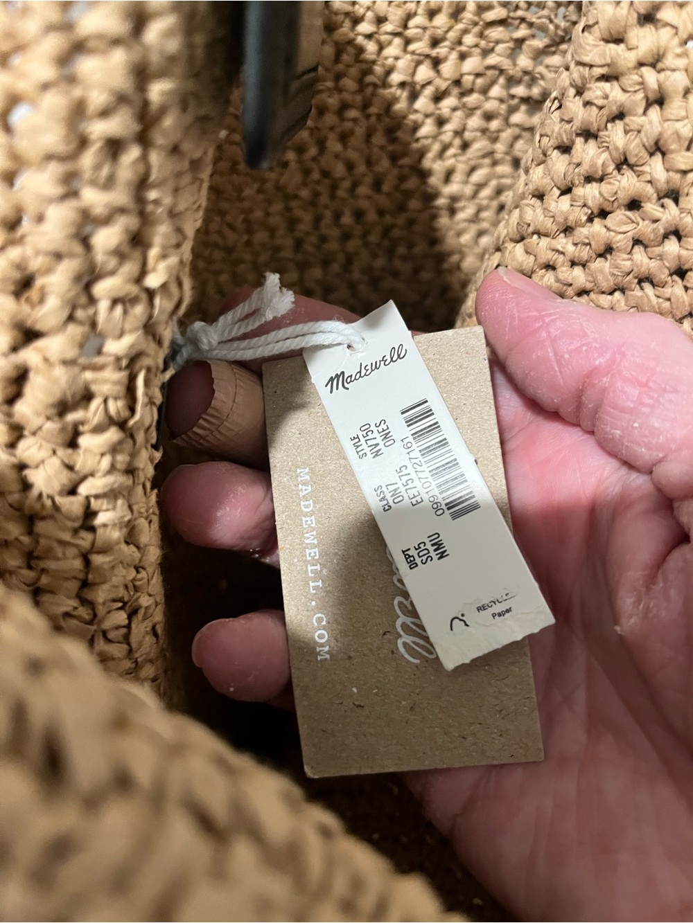 Madewell Natural Straw Tote with Black Studded Straps - Picture 8 of 10